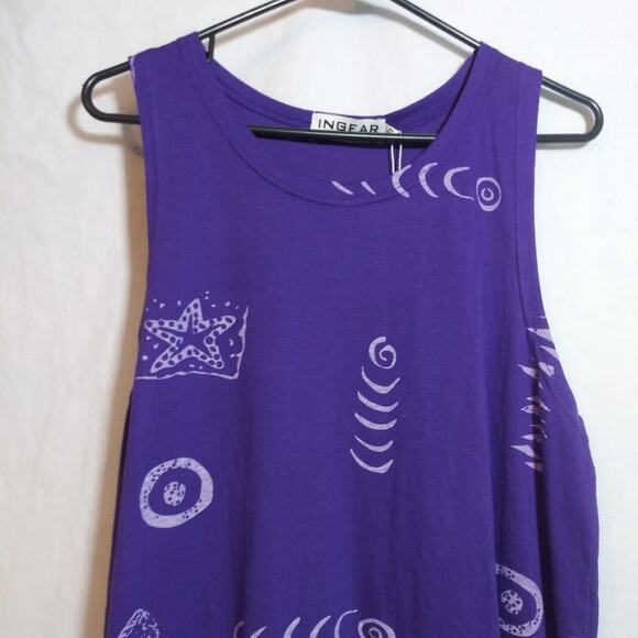 Ingear Cotton Dress Beach Casual Tank Summer Purple Sleeveless Sundress Size M - Picture 2 of 10